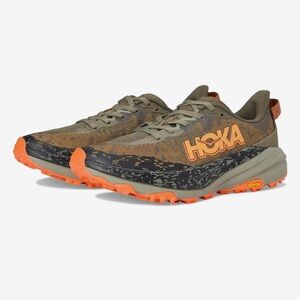 Hoka One One Mens Speedgoat 6 Trail Running Shoe 1147791 Antique Olive/Squash